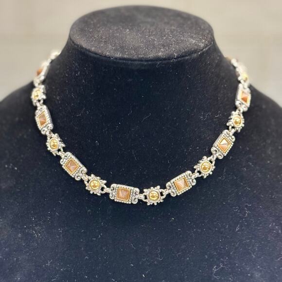 Premier Designs Blaine Mixed‎ Materials Antiqued Silver Gold Plated Glass Stones - Picture 5 of 6